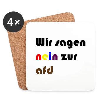 Wir sagen nein zur afd - Untersetzer (4er-Set) - Weiß - Vorne