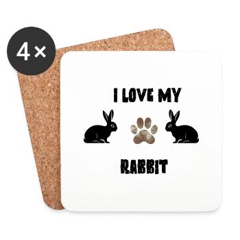 Rabbit - Untersetzer (4er-Set) - Weiß - Vorne