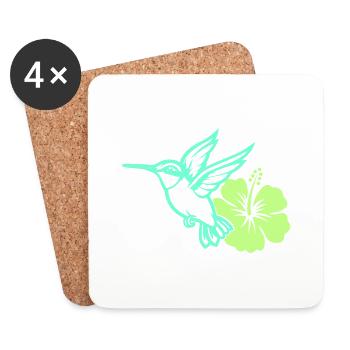 kolibri vogel hibiskus - Untersetzer (4er-Set) - Weiß - Vorne