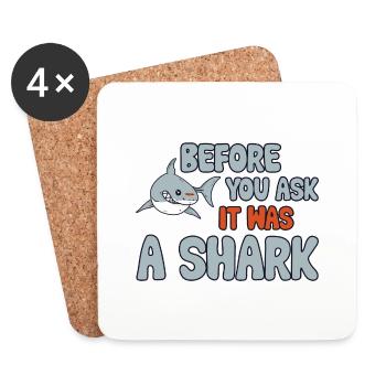 Before You Ask It Was A Shark 3 - Untersetzer (4er-Set) - Weiß - Vorne