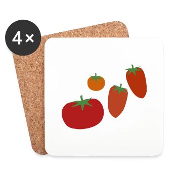 Tomates - Dessous de verre (lot de 4) - blanc - Devant