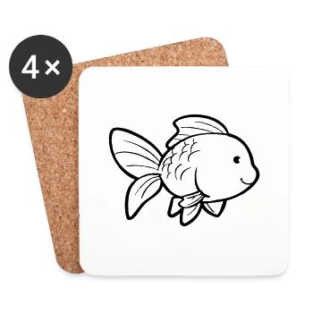 Goldfish - Coasters (set of 4) - white - Front