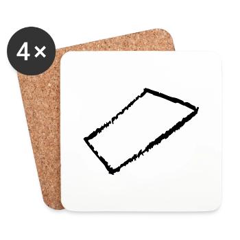 rechteck - Untersetzer (4er-Set) - Weiß - Vorne