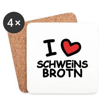 I Love Pork Sandwiches - Coasters (set of 4) - white - Front