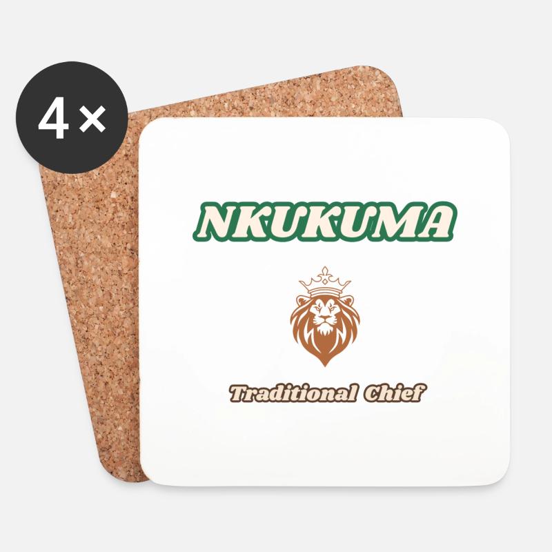 Nkukuma - König - Chief - Untersetzer (4er-Set) - Weiß