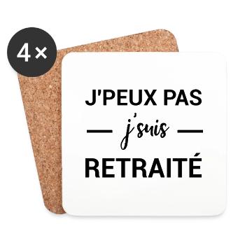 I Can't Humor T-Shirt I'm Retired - Coasters (set of 4) - white - Front