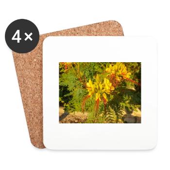 bird of paradise (in german Paradiesvogelbaum) - Coasters (set of 4) - white - Front