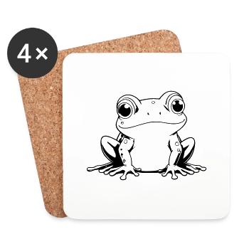 Frog Outlines - Coasters (set of 4) - white - Front