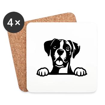 Boxer - Untersetzer (4er-Set) - Weiß - Vorne