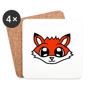 Fox Red Fox Wild Animal Clever Forest Inhabitants - Coasters (set of 4) - white - Front