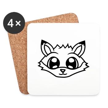 Fox Red Fox Wild Animal Clever Forest Inhabitants - Coasters (set of 4) - white - Front