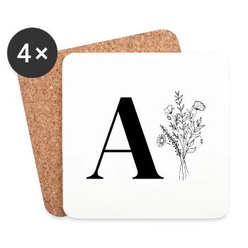 Minimalist Flower Bag - Coasters (set of 4) - white - Front