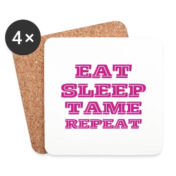 Eat, Sleep, Tame, Repeat!- PINK - Untersetzer (4er-Set) - Weiß - Vorne