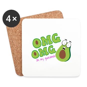 « Oh My Guacamole » - pour les vrais fans d’avocats - Dessous de verre (lot de 4) - blanc - Devant