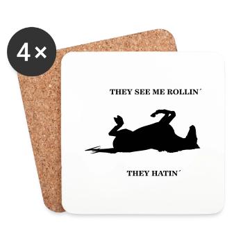 They see me rollin they hatin - Pferd dreckig - Untersetzer (4er-Set) - Weiß - Vorne