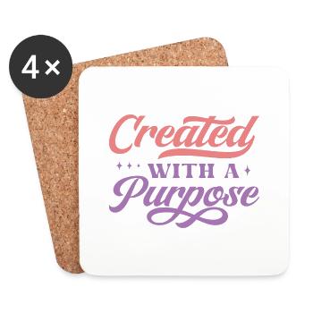 Created With A Purpose - Untersetzer (4er-Set) - Weiß - Vorne