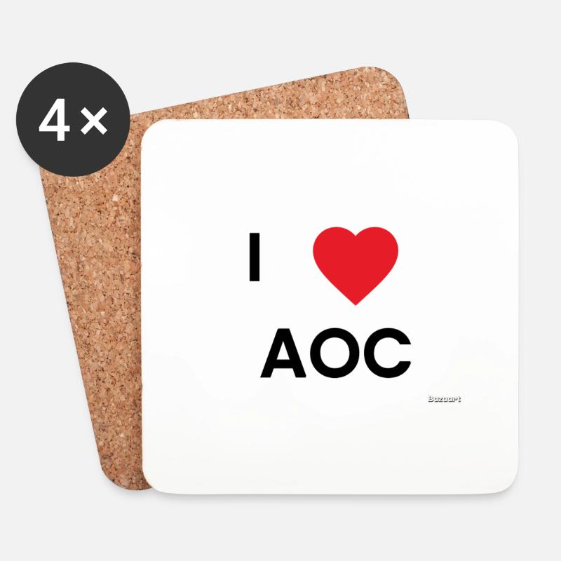 Ich liebe AOC - Untersetzer (4er-Set) - Weiß
