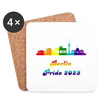 Pride 2025 Berlin - Untersetzer (4er-Set) - Weiß - Vorne