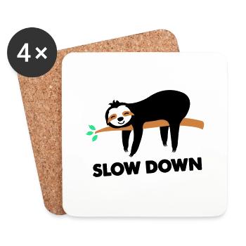 faultier slow down - Untersetzer (4er-Set) - Weiß - Vorne