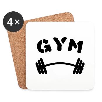 Salle de sport - Dessous de verre (lot de 4) - blanc - Devant