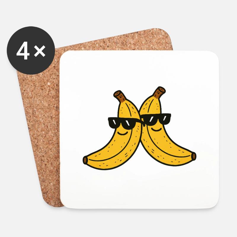 banane sonnenbrille 2 - Untersetzer (4er-Set) - Weiß