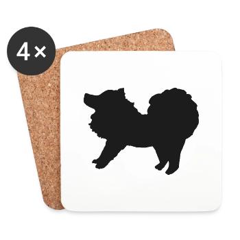 Spitz schwarz - Untersetzer (4er-Set) - Weiß - Vorne