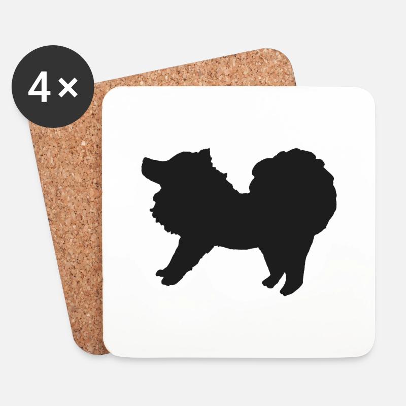 Spitz schwarz - Untersetzer (4er-Set) - Weiß