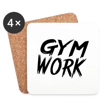 travail en salle de sport - Dessous de verre (lot de 4) - blanc - Devant