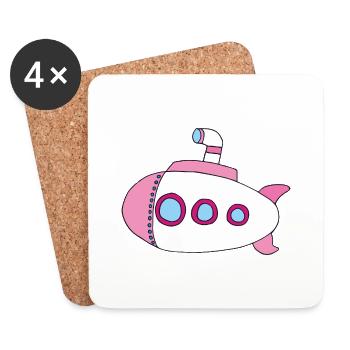 Submarine Pink - Coasters (set of 4) - white - Front