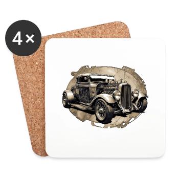 Hotrod - Coasters (set of 4) - white - Front