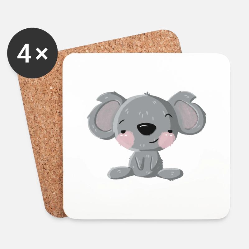 Flirt Koala - Untersetzer (4er-Set) - Weiß