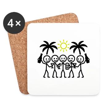 Fête d’équipe des Fêtes - Dessous de verre (lot de 4) - blanc - Devant