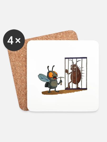 Free Roach - Untersetzer (4er-Set) - Weiß