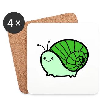 schnecke 02 - Untersetzer (4er-Set) - Weiß - Vorne