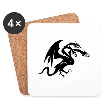 dragon 3 head - Untersetzer (4er-Set) - Weiß - Vorne