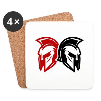 Spartaner Symbol Team Gladiator - Untersetzer (4er-Set) - Weiß - Vorne