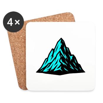 Icône des Alpes Montagneuses - Dessous de verre (lot de 4) - blanc - Devant