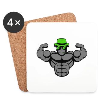 strong gorilla - Untersetzer (4er-Set) - Weiß - Vorne