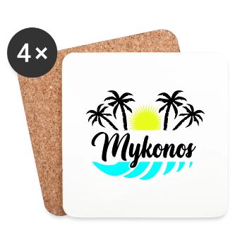 Mykonos - Dessous de verre (lot de 4) - blanc - Devant
