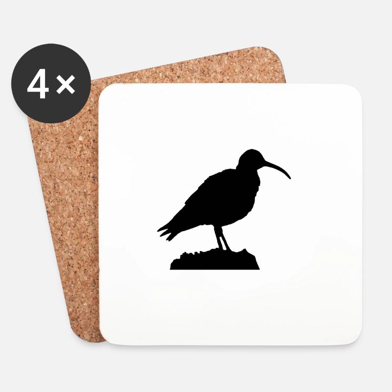 Brachvogel - Untersetzer (4er-Set) - Weiß