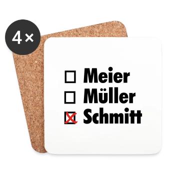 Ankreuzshirt - Untersetzer (4er-Set) - Weiß - Vorne