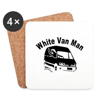 White Van Man For Dark Shirts - Coasters (set of 4) - white - Front