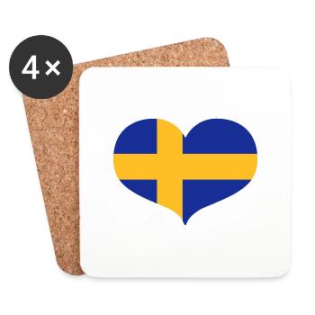 Swedish Love - Untersetzer (4er-Set) - Weiß - Vorne