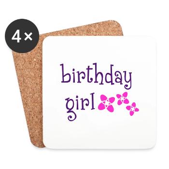 "Birthday Girl" - Untersetzer (4er-Set) - Weiß - Vorne