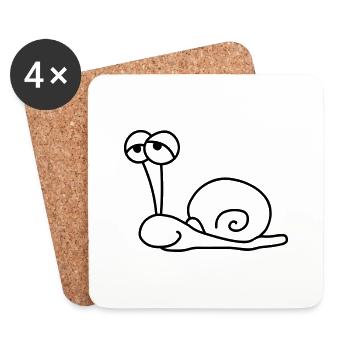 Schnecke - Untersetzer (4er-Set) - Weiß - Vorne