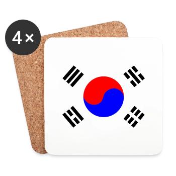 Koreanische Flagge - Untersetzer (4er-Set) - Weiß - Vorne