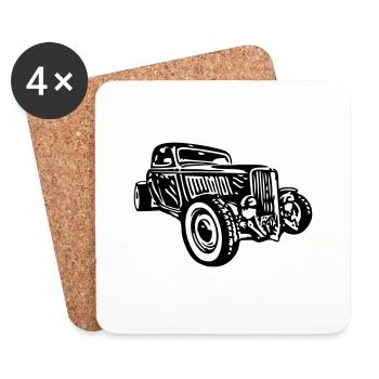 Hot Rod - Untersetzer (4er-Set) - Weiß - Vorne