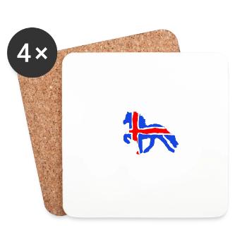 Isländer+Flagge - Untersetzer (4er-Set) - Weiß - Vorne