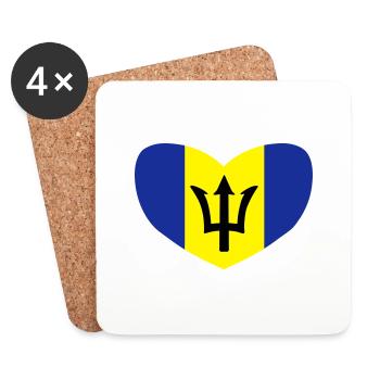 Ich liebe Barbados - Untersetzer (4er-Set) - Weiß - Vorne