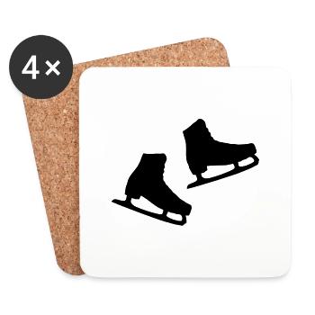 paar_schlittschuhe - Untersetzer (4er-Set) - Weiß - Vorne